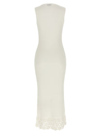 Ganni Cotton Crochet Dress White