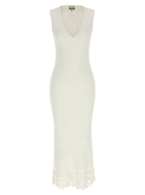 Ganni Cotton Crochet Dress White