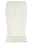 Ganni Cotton Crochet Skirt White