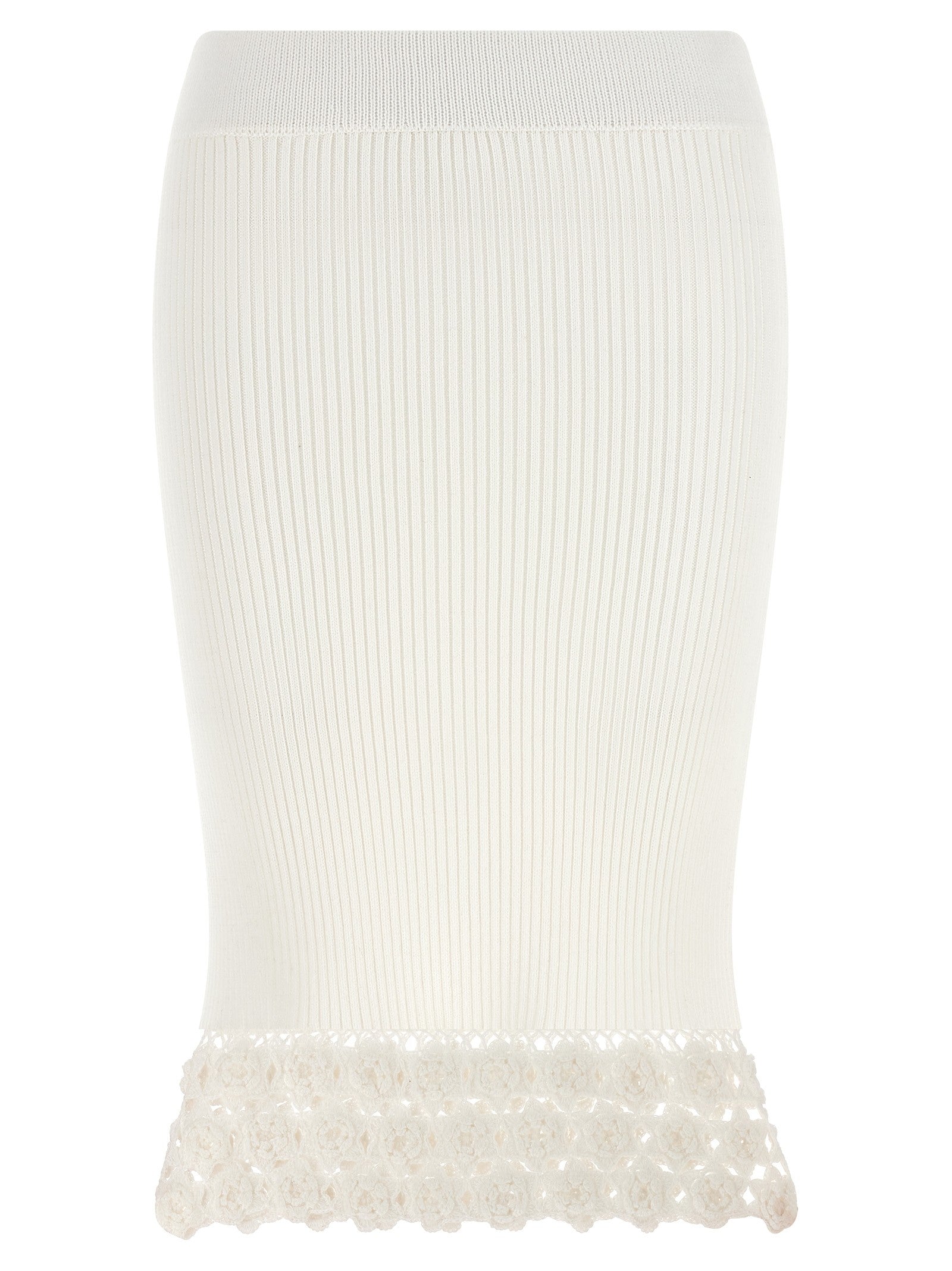 Ganni Cotton Crochet Skirt White