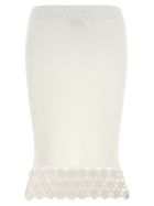 Ganni Cotton Crochet Skirt White, view 2