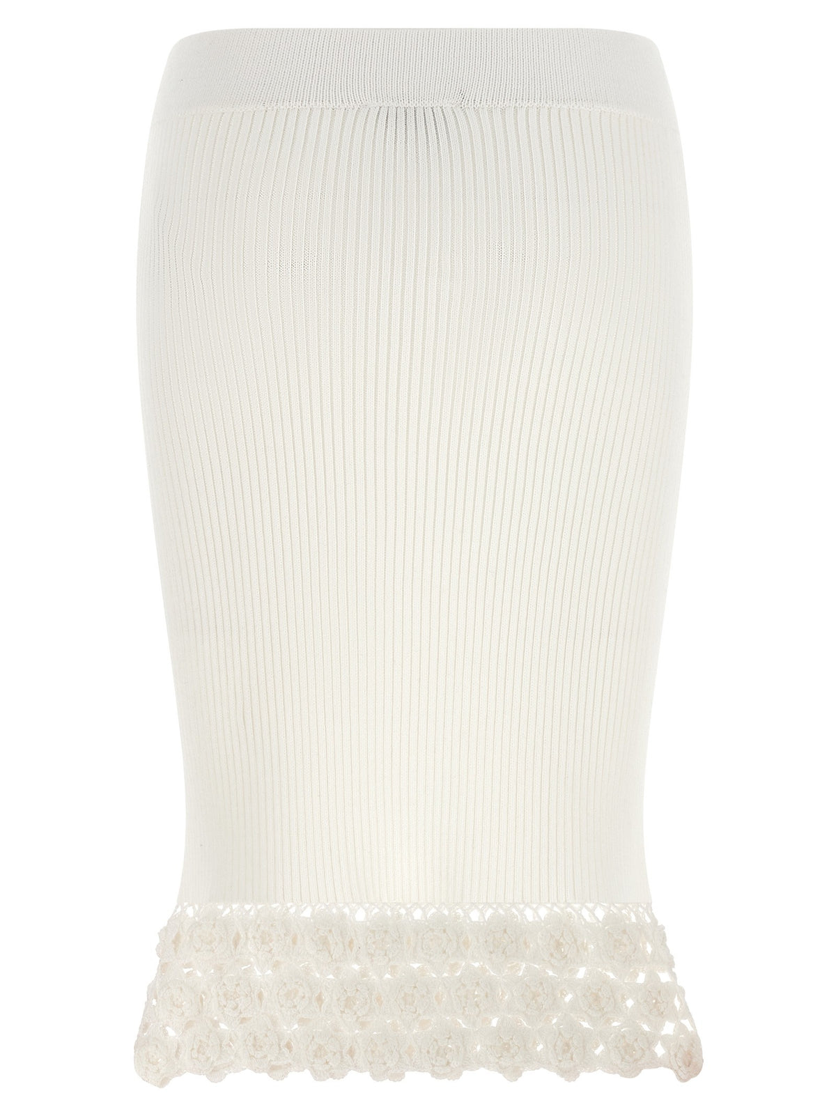 Ganni Cotton Crochet Skirt White