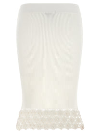 Ganni Cotton Crochet Skirt White