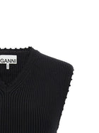 Ganni Cotton Crochet Vest Black, view 3