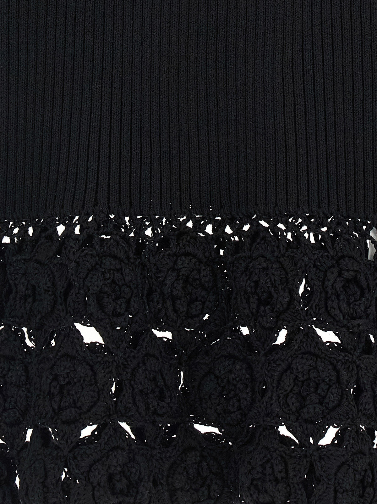 Ganni Cotton Crochet Vest Black