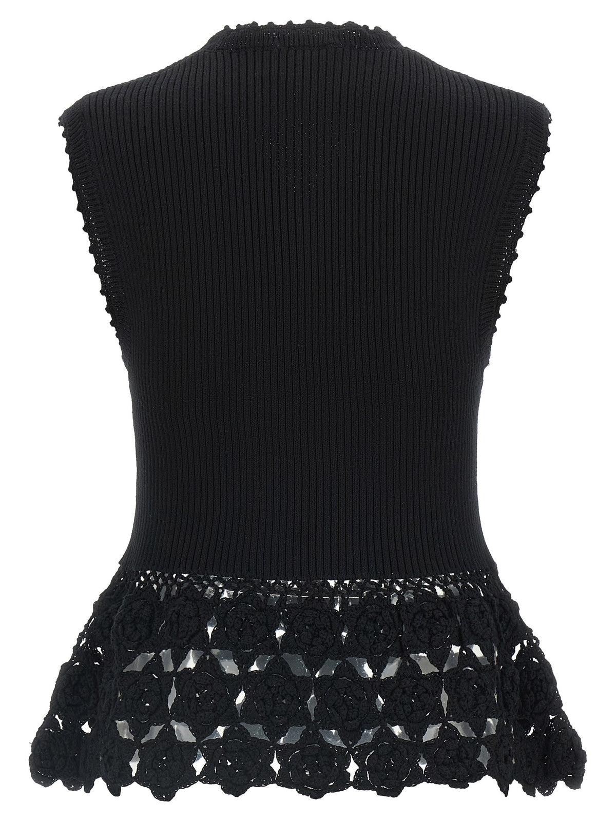 Ganni Cotton Crochet Vest Black
