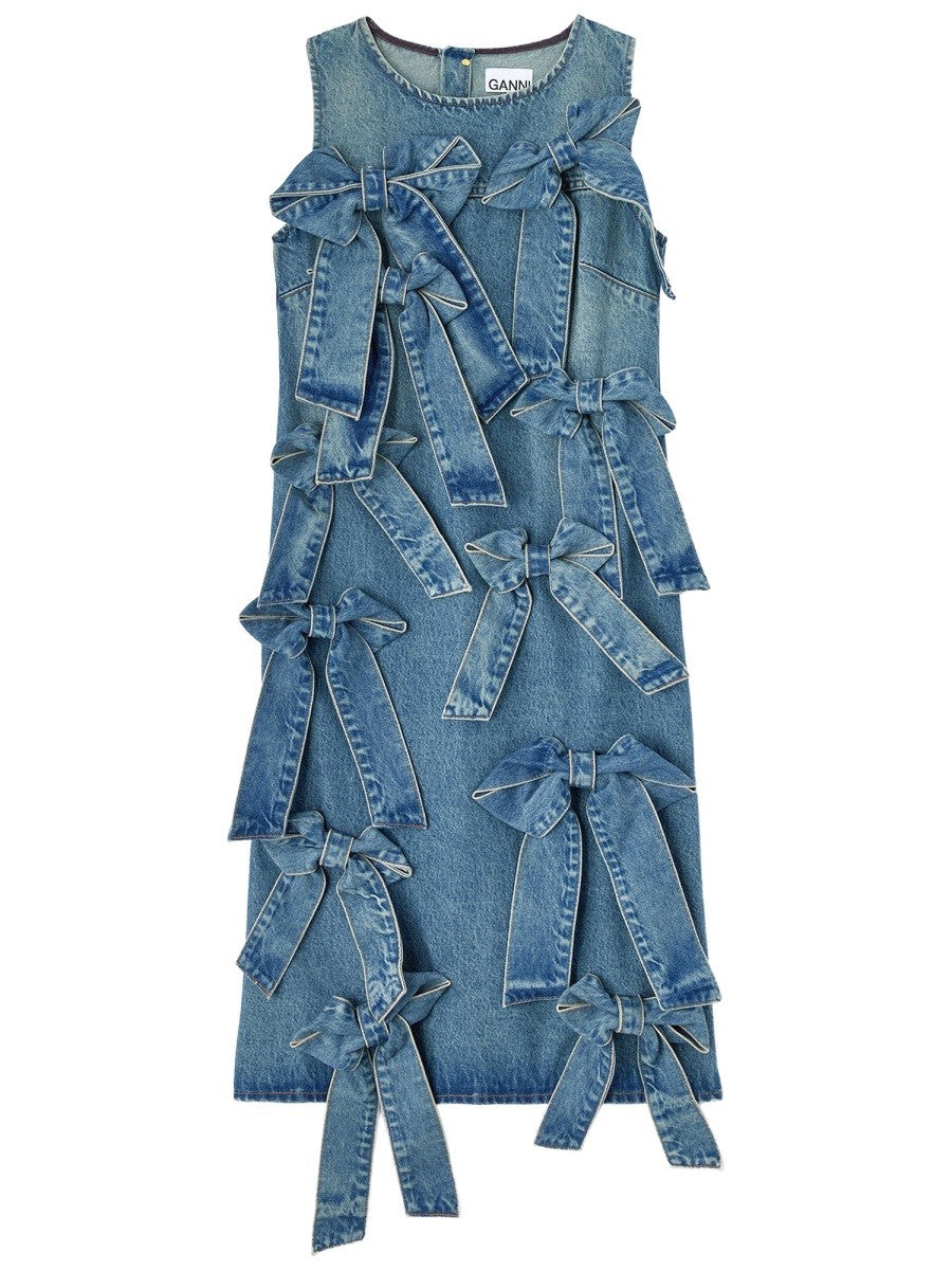 Ganni Women's Cotton Denim Dress Blue