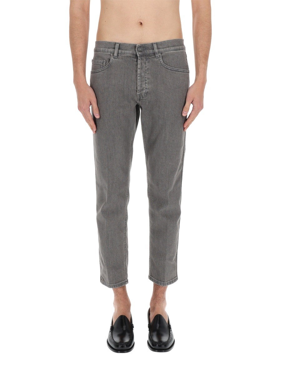 Lardini Men's Cotton Denim Jeans Grey