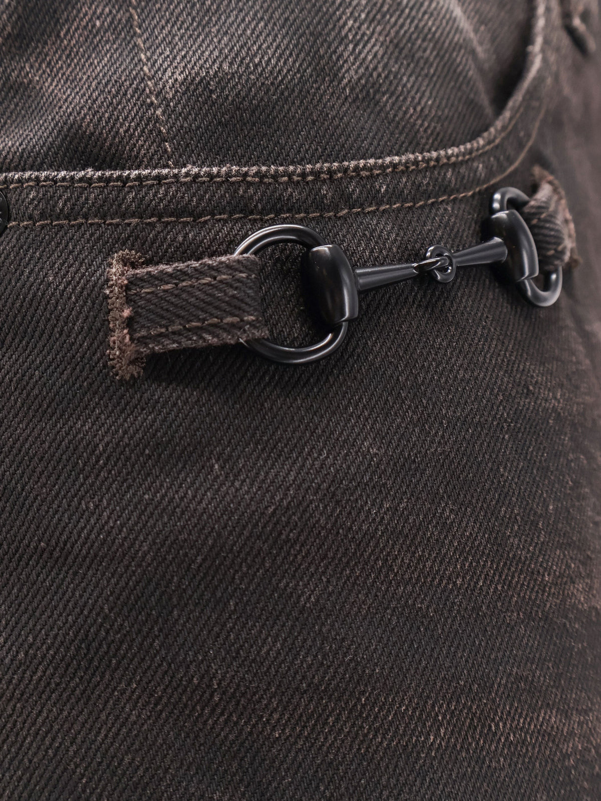 Gucci Men's Cotton Denim Trousers Brown