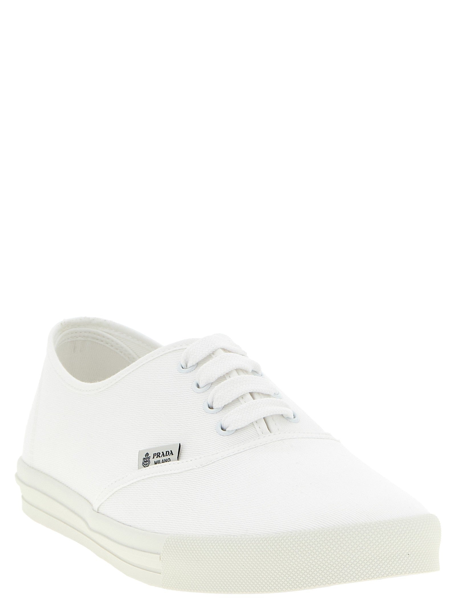 Prada Cotton Drill Sneakers White