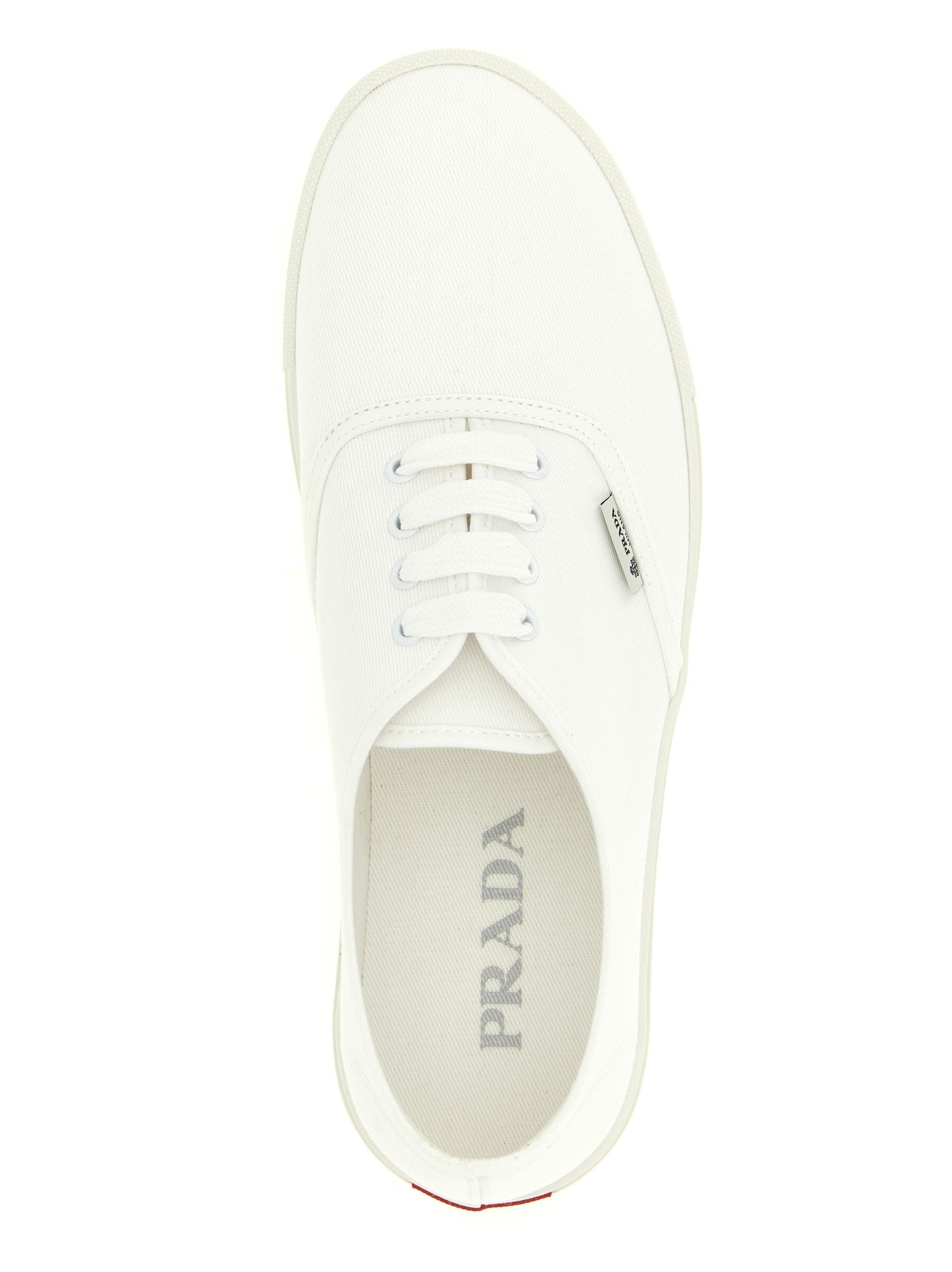 Prada Cotton Drill Sneakers White