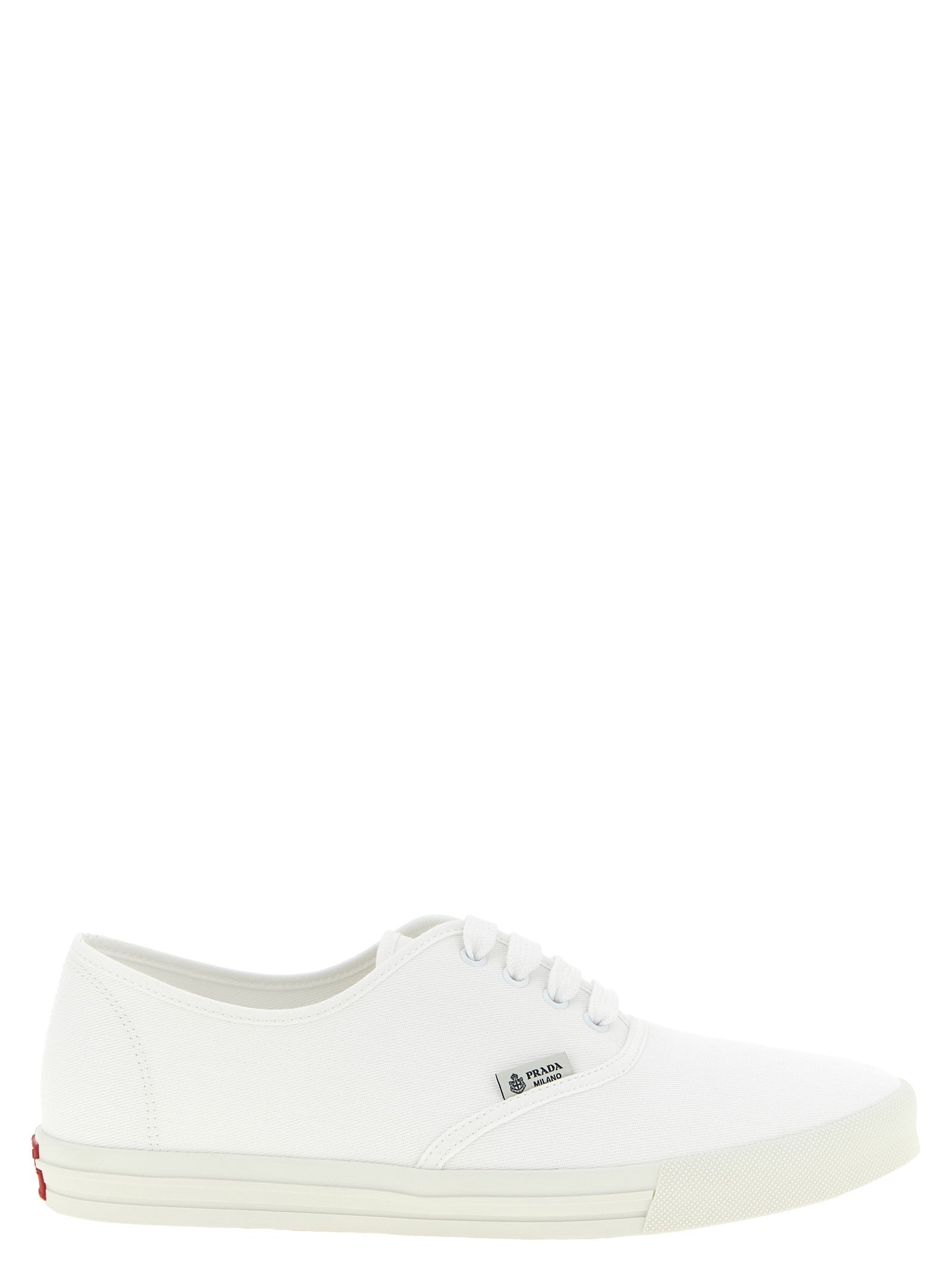 Prada Cotton Drill Sneakers White