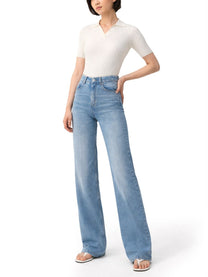 Ami Paris Women's Cotton Flared Jeans Blue