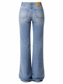 Ami Paris Women's Cotton Flared Jeans Blue