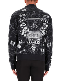 Versace Jeans Couture Men's Cotton Fleece Bomber Jacket Black