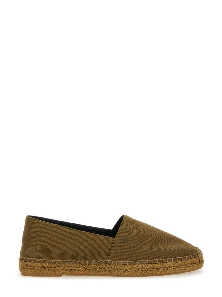 Saint Laurent Men's Cotton Gabardine Espadrille Brown Saint Laurent