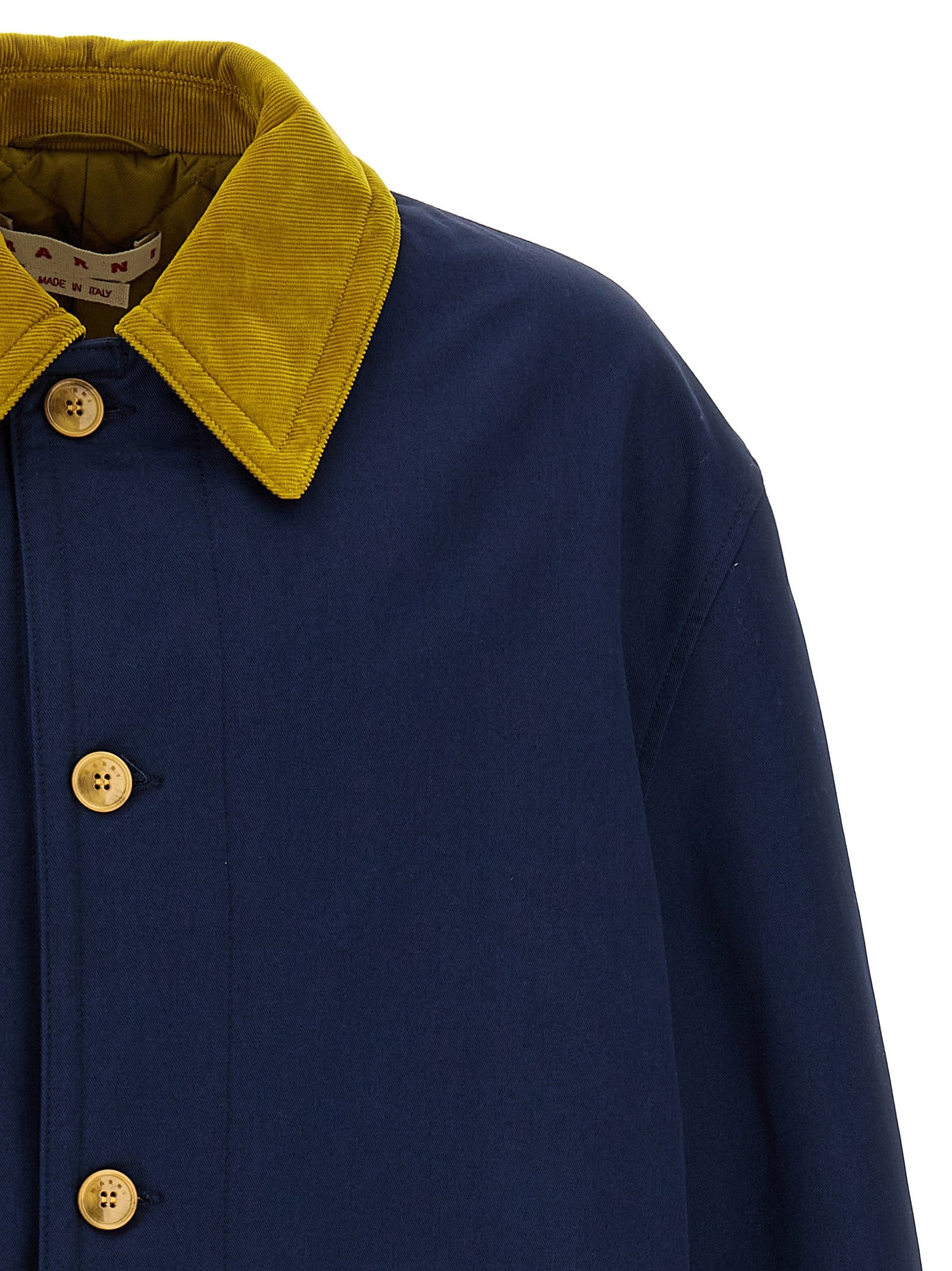 Marni Cotton Gabardine Parka Blue