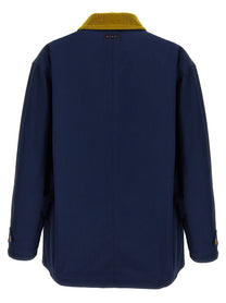 Marni Cotton Gabardine Parka Blue