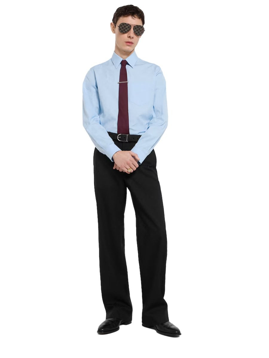 Gucci Men's Cotton GG Shirt Blue