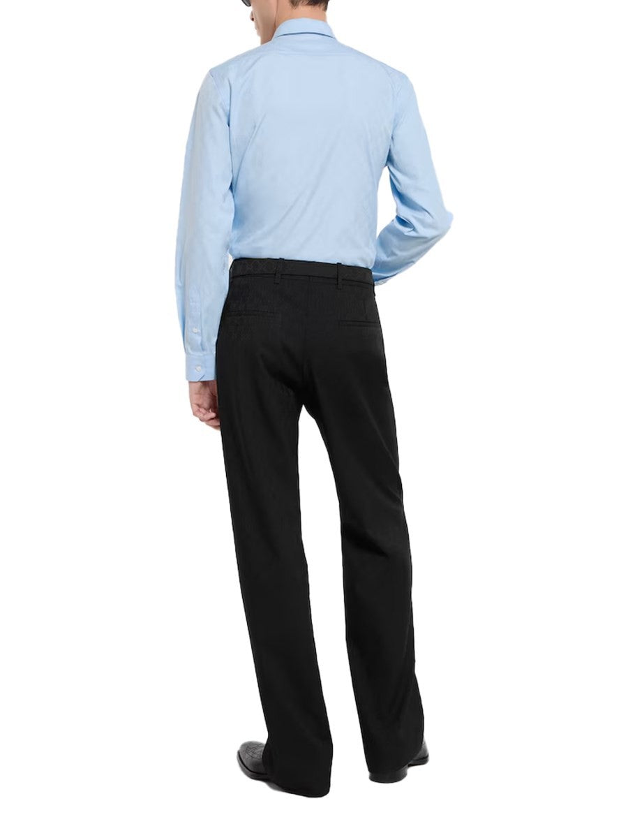 Gucci Men's Cotton GG Shirt Blue