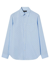 Gucci Men's Cotton GG Shirt Blue