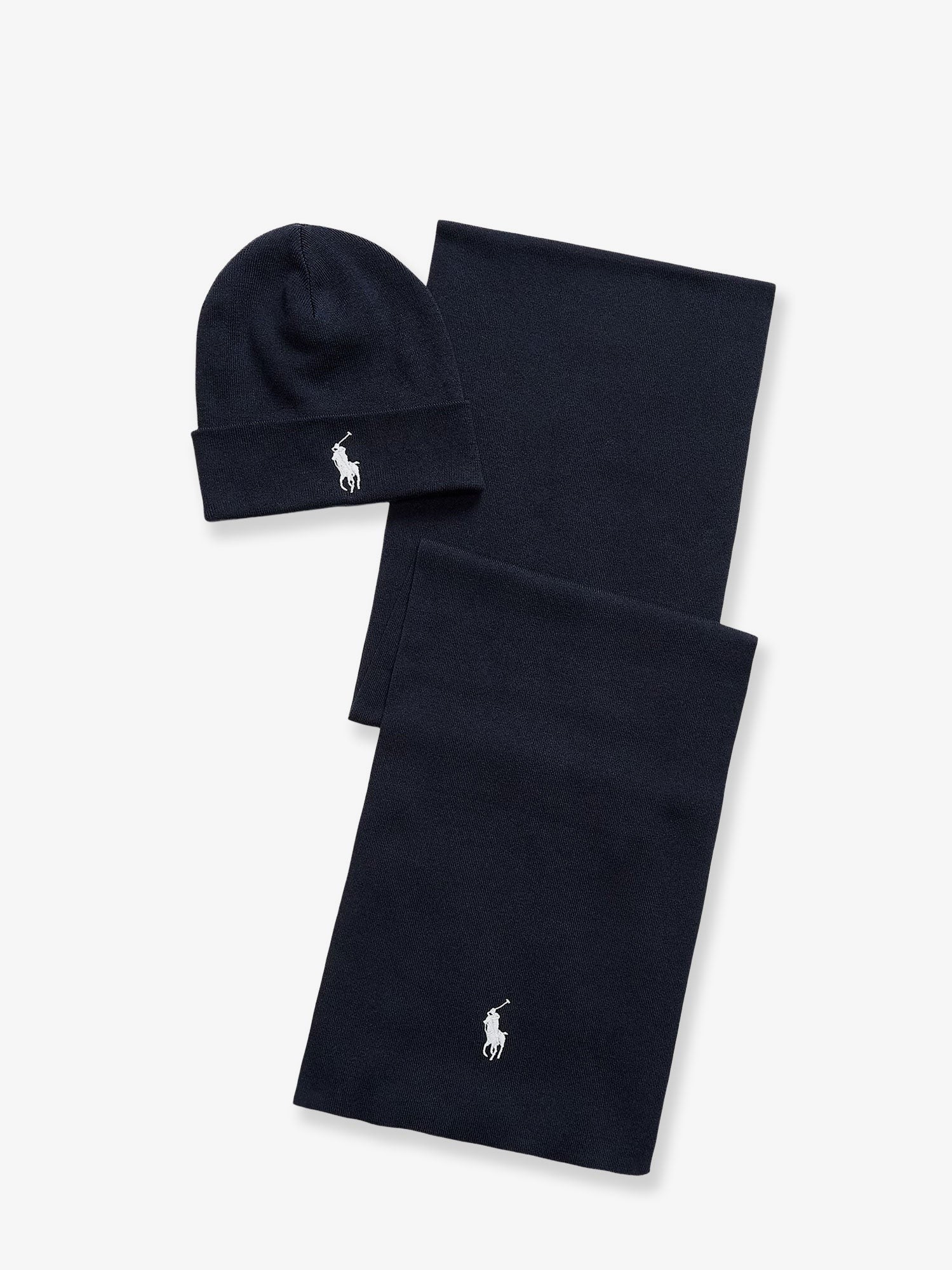 Polo Ralph Lauren Men's Cotton Hat and Scarf Set Blue