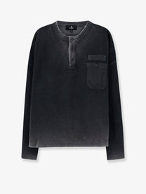 Represent Men's Cotton Henley Shirt Black