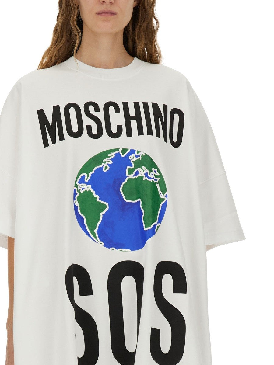 Moschino Women's Cotton Interlock Dress White