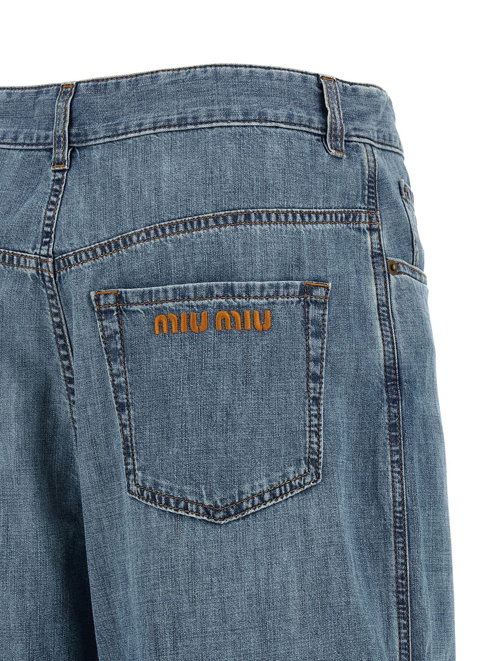 Miu Miu Cotton Jeans Blue