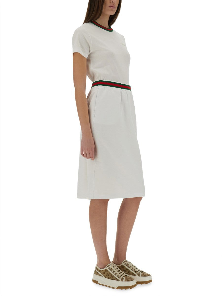 Gucci Women's Cotton Jersey Skirt White, view 2