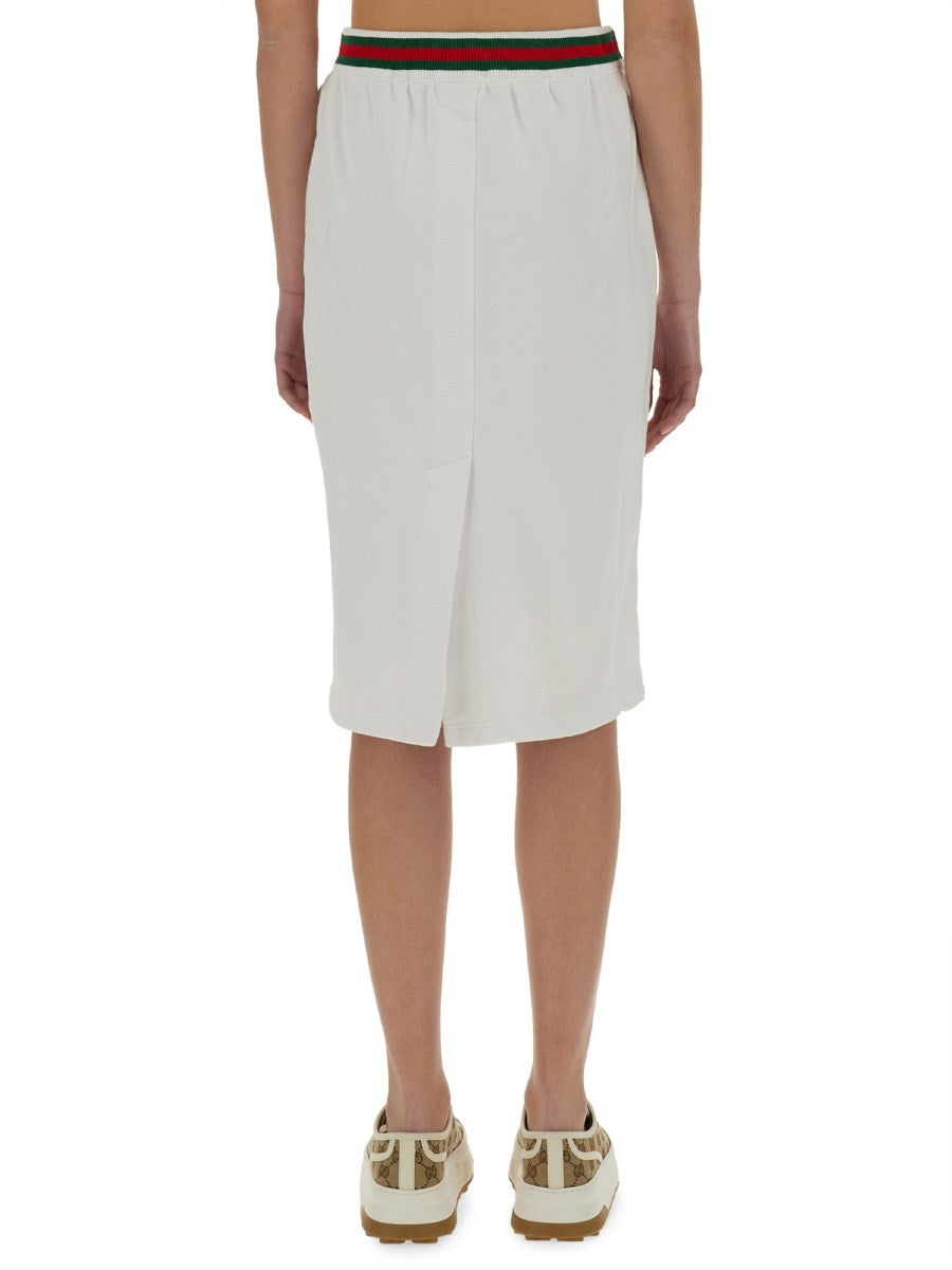 Gucci Women's Cotton Jersey Skirt White, view 3