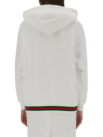 Gucci Women's Cotton Jersey Sweatshirt White, view 3