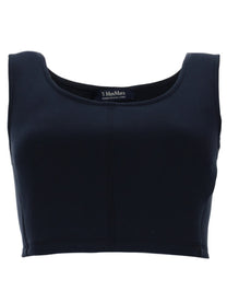 S MAX MARA Women's Cotton Jersey Top Blue
