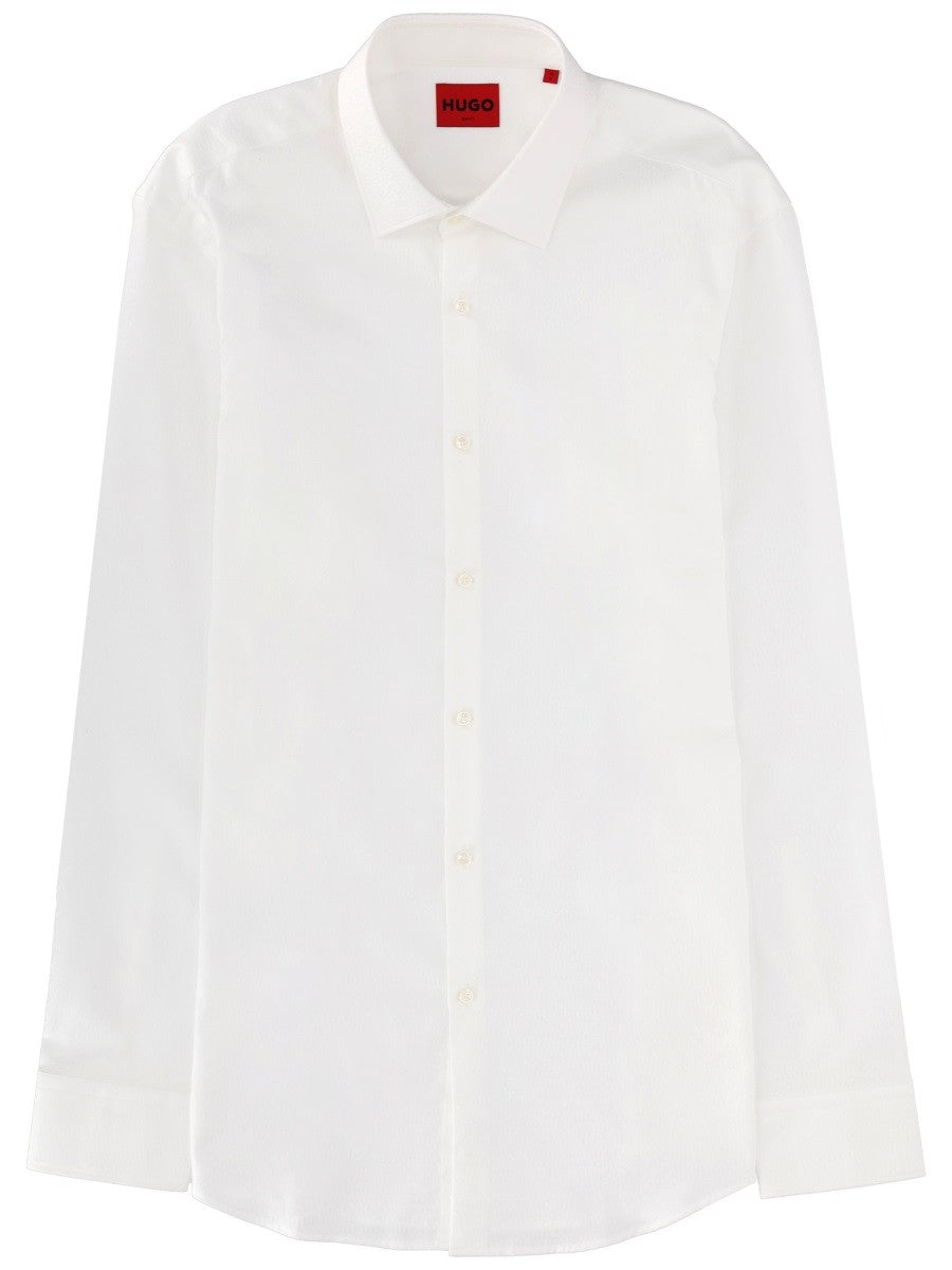 HUGO BOSS Men's Cotton Kenno Shirt White