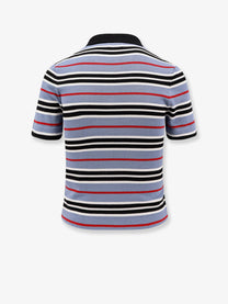 Celine Women's Cotton Knit Polo Shirt Blue Celine