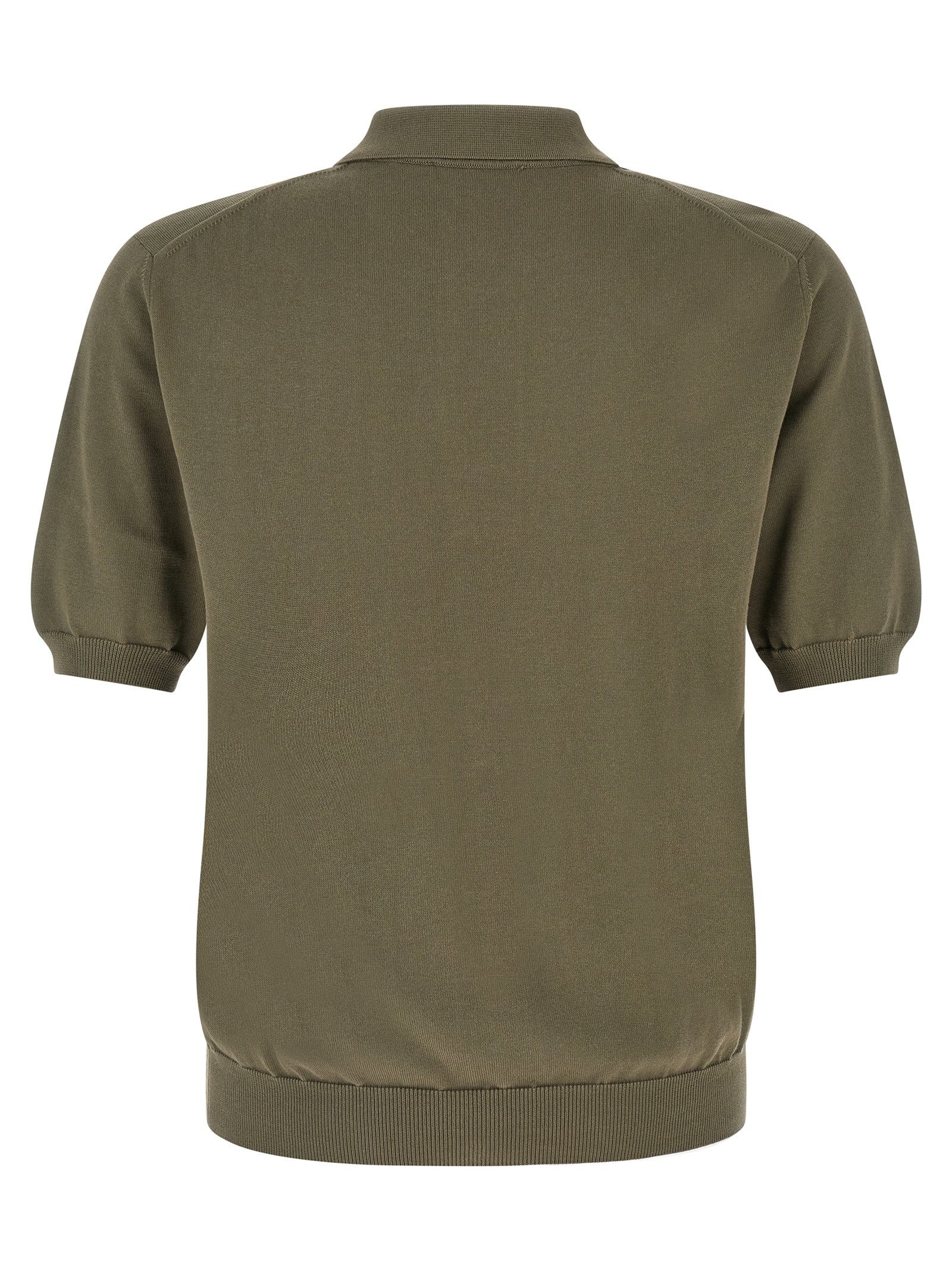 Zanone Cotton Knit Polo Shirt Green