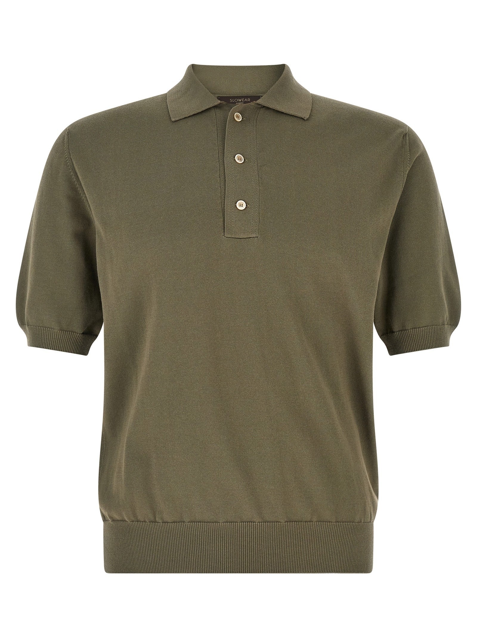 Zanone Cotton Knit Polo Shirt Green