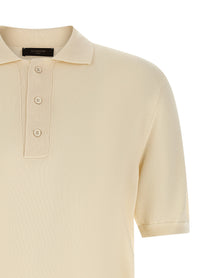 Zanone Cotton Knit Polo Shirt Beige