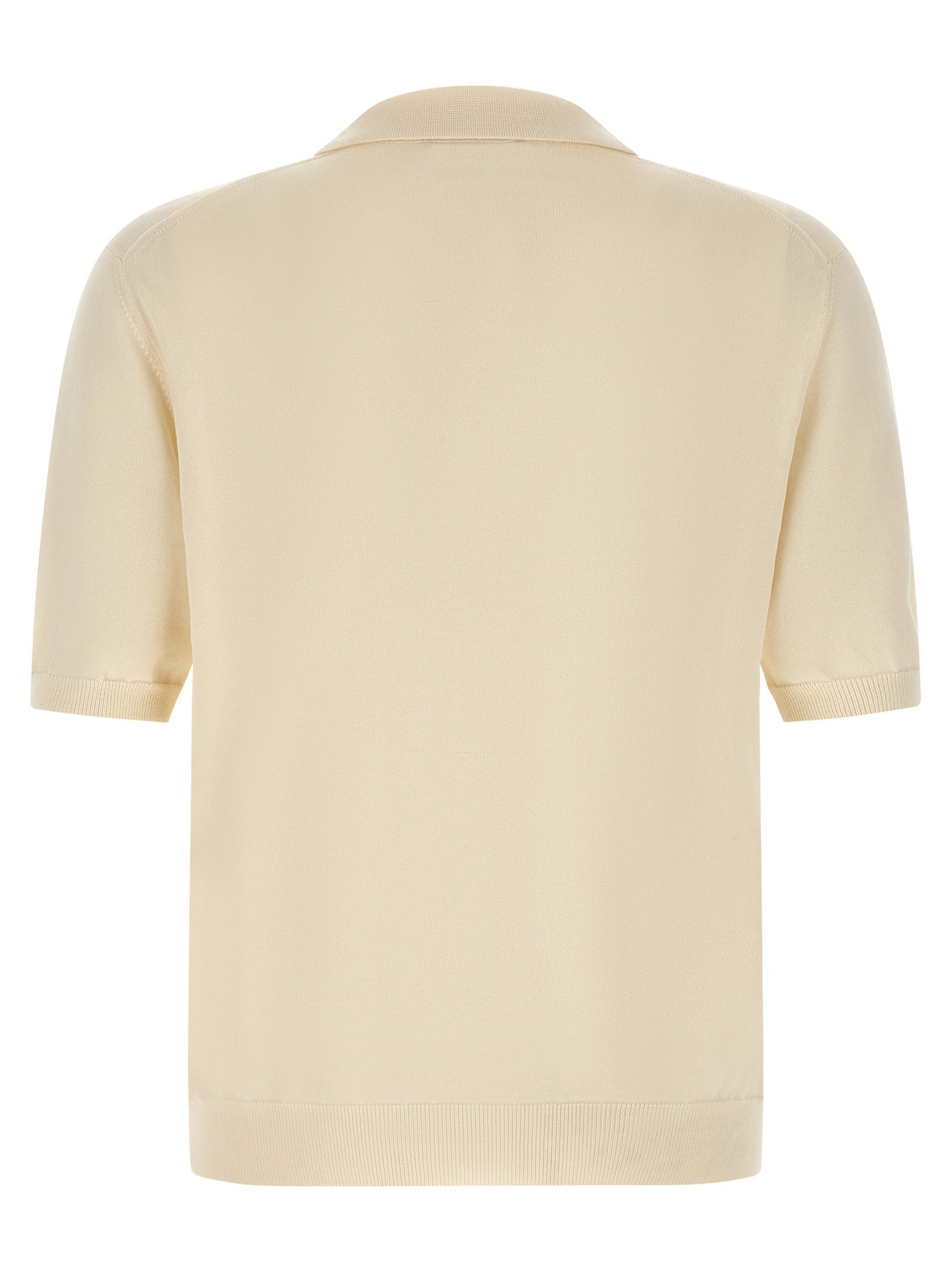 Zanone Cotton Knit Polo Shirt Beige