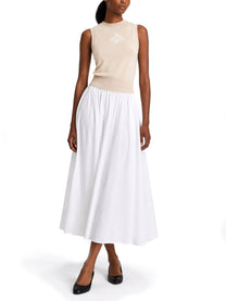 Patou Women's Cotton Midi Skirt White