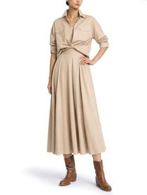 Fay Women's Cotton Midi Skirt Beige