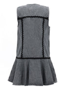 Ganni Women's Cotton Mini Dress Grey, view 3