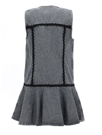 Ganni Women's Cotton Mini Dress Grey