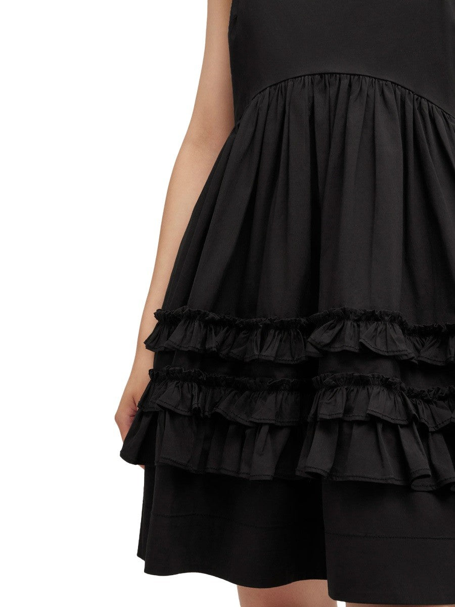 Ganni Women's Cotton Mini Dress Black