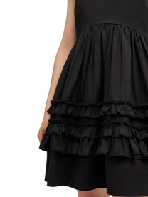 Ganni Women's Cotton Mini Dress Black