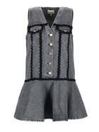 Ganni Women's Cotton Mini Dress Grey