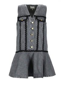 Ganni Women's Cotton Mini Dress Grey