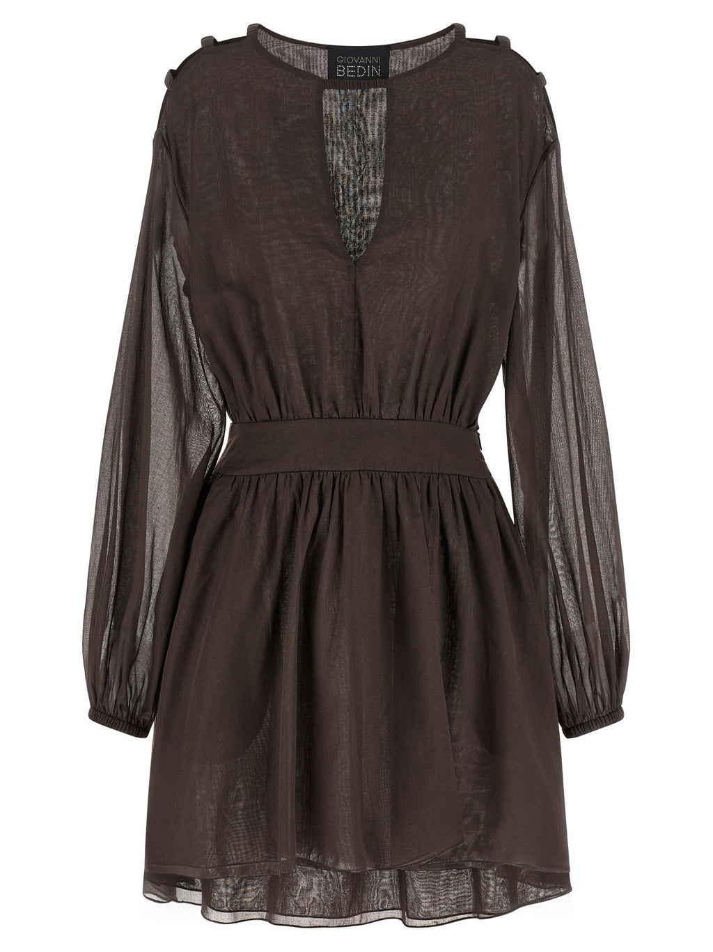 Giovanni Bedin Cotton Muslin Dress Brown