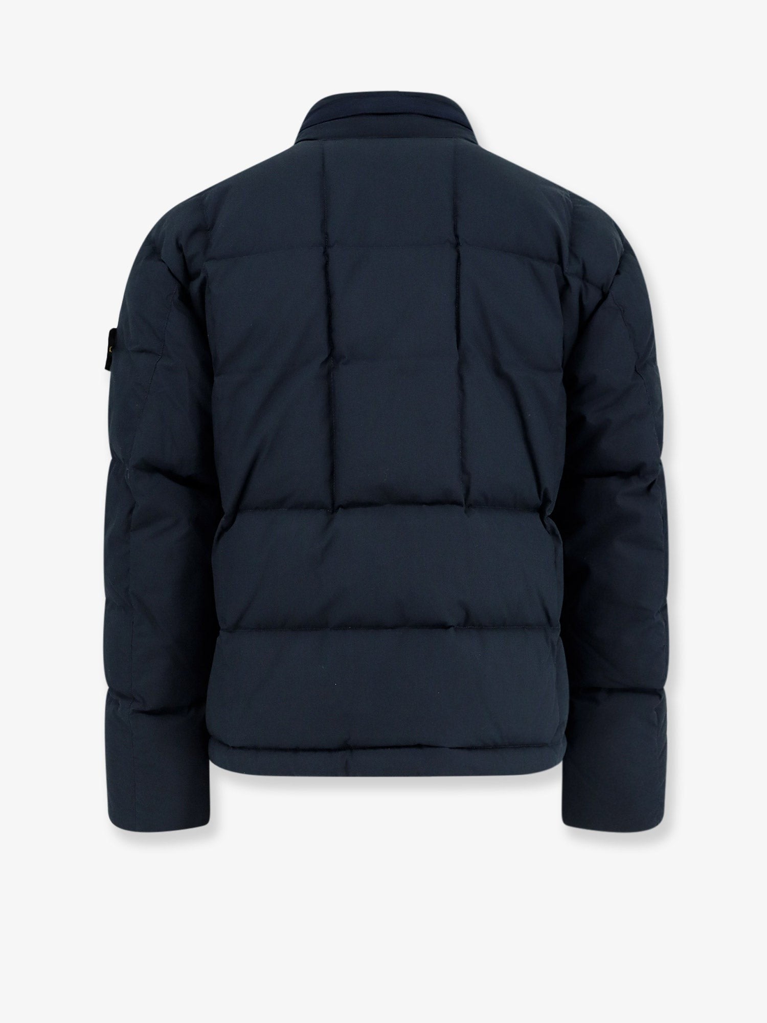 Stone Island Men's Cotton Nylon Tela Down Jacket Blue