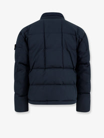 Stone Island Men's Cotton Nylon Tela Down Jacket Blue